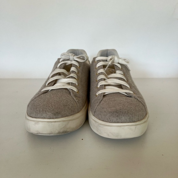 Cole Haan Grandpro Crosscourt Traveler Sneaker in Grey Faux Suede + Gold, 11B - Picture 4 of 11